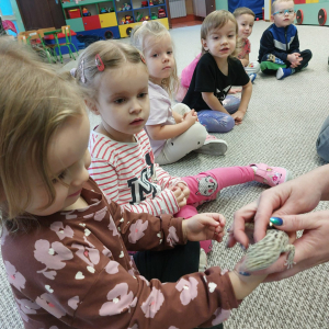 Dziecko dotyka gekona