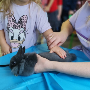 Dziecko słucha bicia serca kota