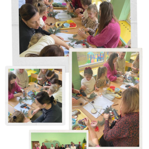 Wspólna zabawa dzieci i rodziców na dywanie