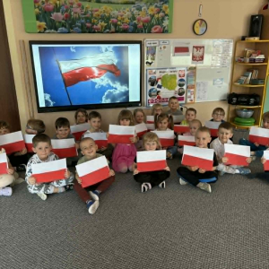 Muchomorki z flagami własnoręcznie zrobionymi